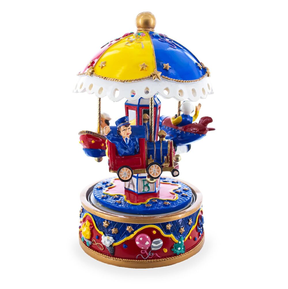 8163 Musical Figurine with Airplane, Boat, and Train